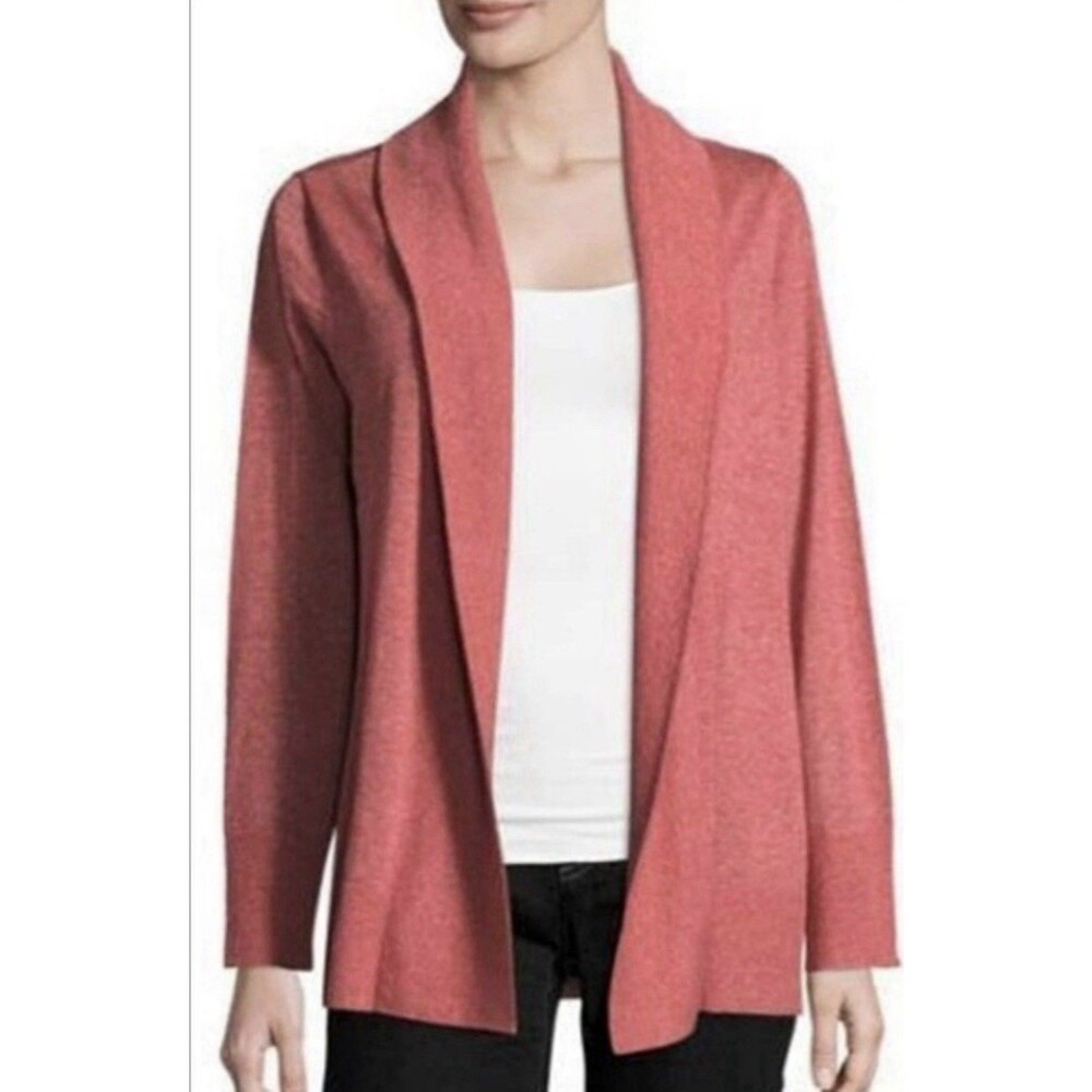 Eileen Fisher Women's Alpaca Wool Blend Open Cardigan Sweater Small Long Sleeve